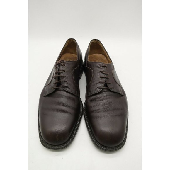 Salvatore Ferragamo Burgundy Leather Lace Up Oxfords Shoes Men\'s 8 EE main image 5